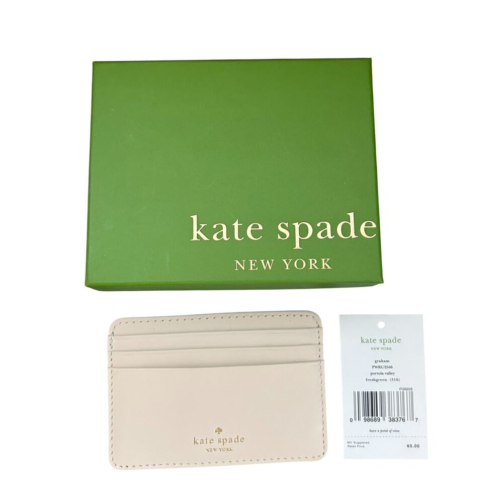 Kate Spade New York NEW IN BOX Freshgreen Graham  Leather Credit Card Holder - Picture 2 of 8